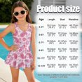 thumbnail image 6 of Tutolipy Girls One Piece Swimsuit with Skirt, Pink Pattern Sleeveless Bathing Suit, Comes with Lining Swim Dress Swimming Costume for Beach Size 5-6 Years, 6 of 6