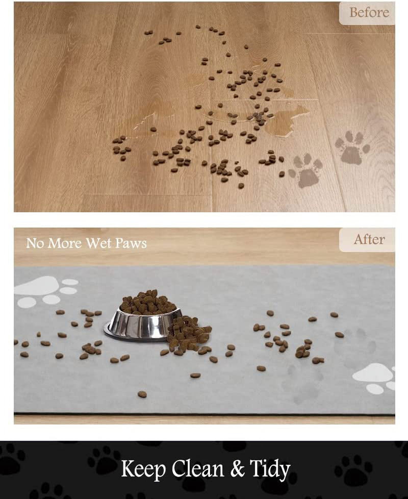  Dog Food Mat,Absorbent Dog Food mats,Hide Stain Pet Food Mat,Feeding  Mat for Dog &Cat Bowls,Drying Mat for Food and Water,Pet Supplies (Bone  Gray 12 * 19 in) : Pet Supplies