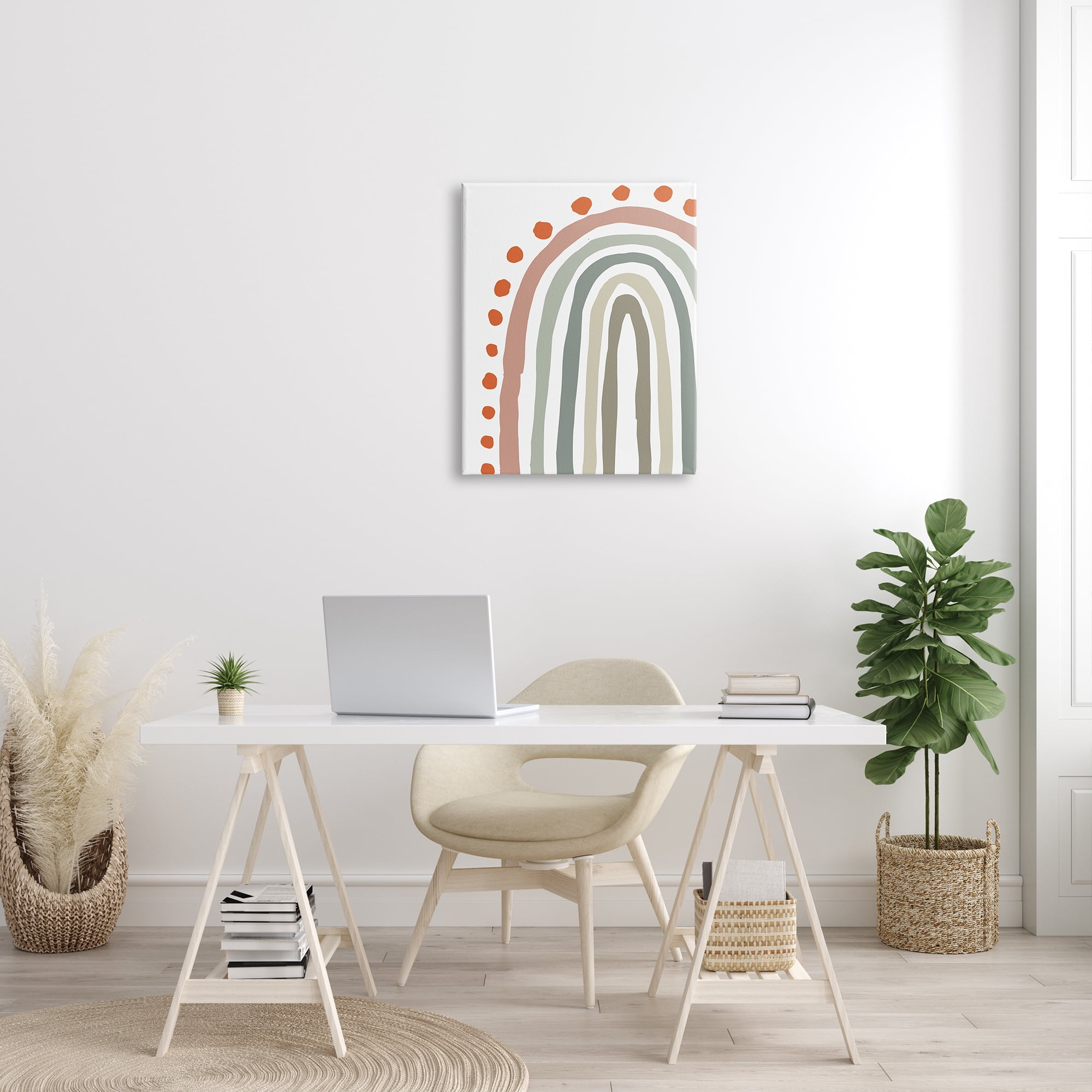 Stupell Indtries Earth Tone Rainbow with Red Polka Dots,24 x 30,Design by Elizabeth Medley