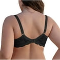 thumbnail image 4 of Bigersell Women Plus Size Underwire Bras - Ladies Soft Lace V-Neck Push up Padded Bras - Old Women Full-Figure T-Shirt Bra for Everyday Black 44D, 4 of 4