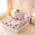thumbnail image 4 of Manfei Festive Nutcracker Twin Fitted Sheet,Christmas Tree Gingerbread Men Bedding,Pink Orange,2pcs,1 Fitted Sheet and 1 Pillowcase, 4 of 6