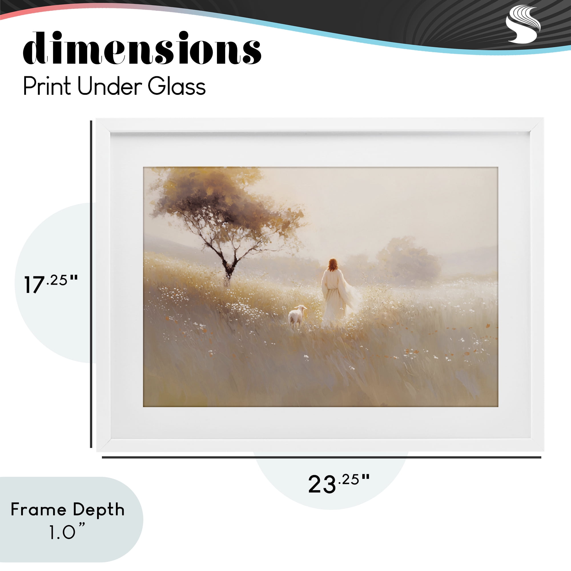 Stupell Industries Spiritual Shepherd & Lamb White Framed Print Under Glass, design by Jacky Ngan
