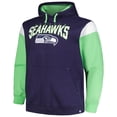 thumbnail image 2 of Men's Profile College Navy Seattle Seahawks Big & Tall Trench Battle Pullover Hoodie, 2 of 3