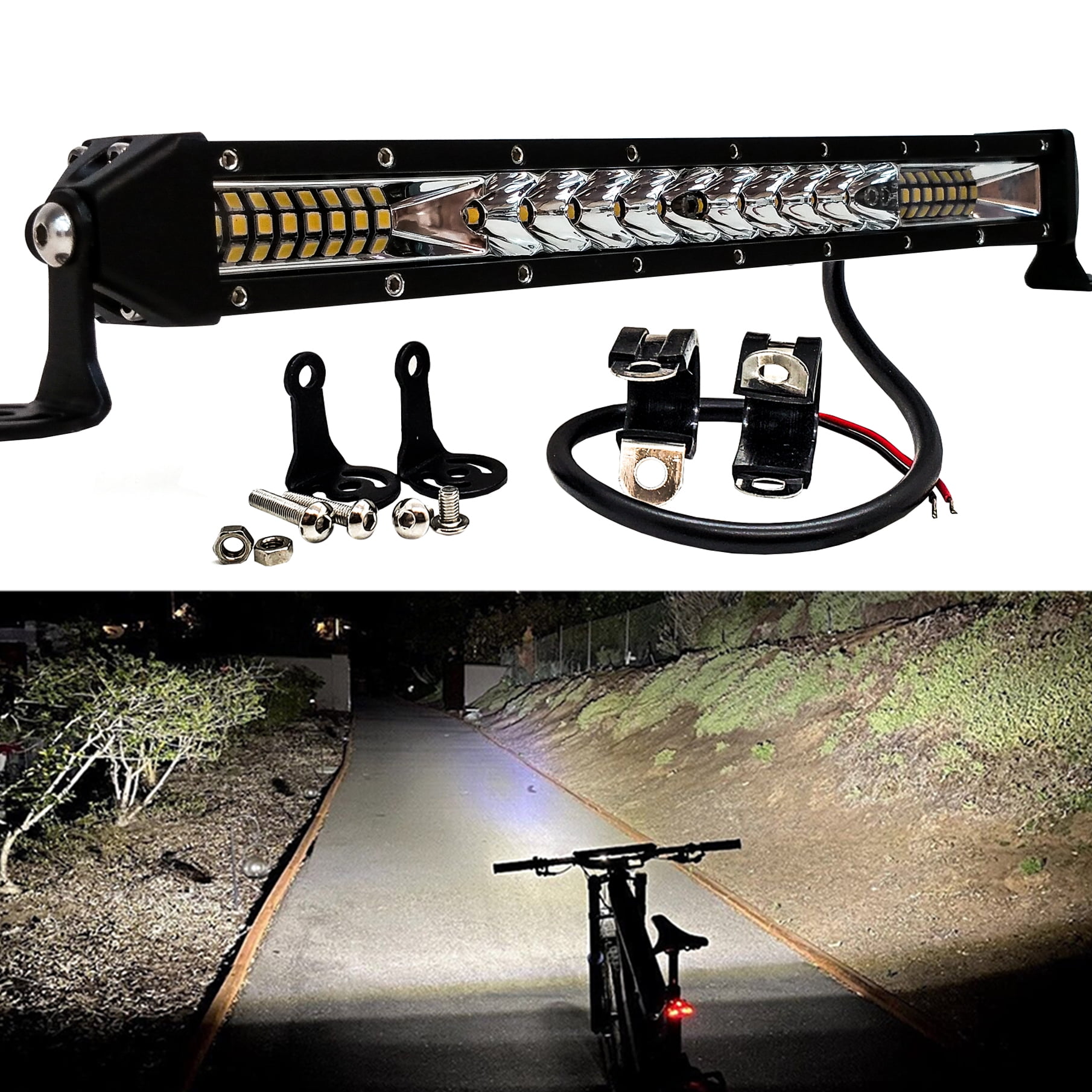 OZUSA EBike LED Light Bar Headlight with Handlebar Clamp for Intense Tazer MX Pro Expert