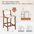 thumbnail image 6 of Dycanpo 24” Bar Stools Set of 2, Faux Leather Woven for Home Kitchen, White, 6 of 9