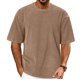 thumbnail image 1 of Camiseta Adorejoy de gran tamaño, vintage, lavada, color caqui liso, 2XL, para hombre, 1 of 9