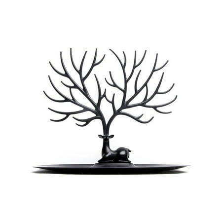 Jewelry Trees For Sale TSV Creative Sika Deer Tree Jewelry Rack Display Stand Holder Organizer for Earrings Necklace Ring (Black) ()