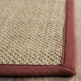thumbnail image 5 of SAFAVIEH Natural Fiber Arbor Bordered Area Rug, Natural/Burgundy Red, 9' x 12' - Large - Coastal Design, Natural & Burgundy Red, Seagrass, Ideal for Entryway, Kitchen, Living Room, Office, 5 of 12