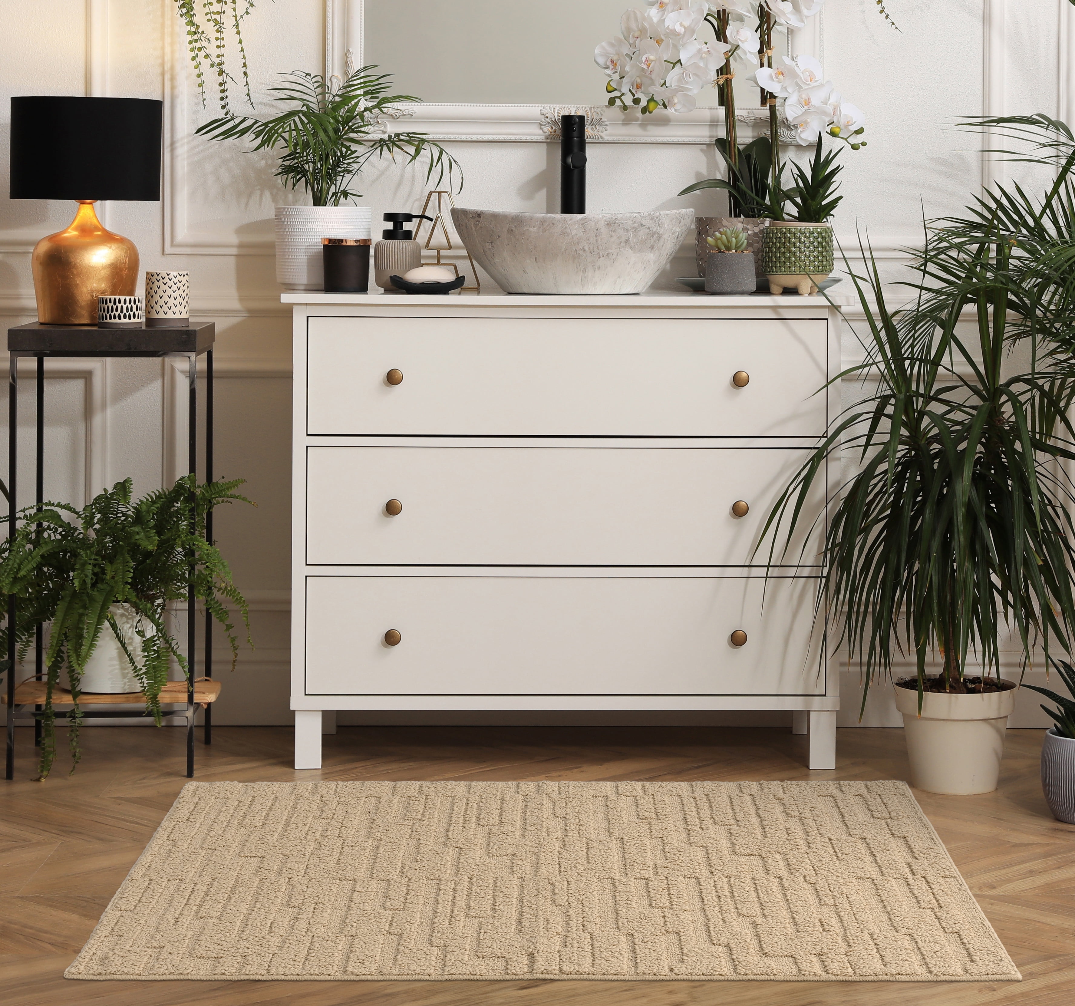 Garland Rug Brentwood Pixel Tan Indoor Area Rug, 3' x 5'