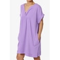 thumbnail image 3 of Robe Mini Babydoll en Gaze de Coton à Manches Courtes Col en V Décontractée pour Femmes, 3 of 7