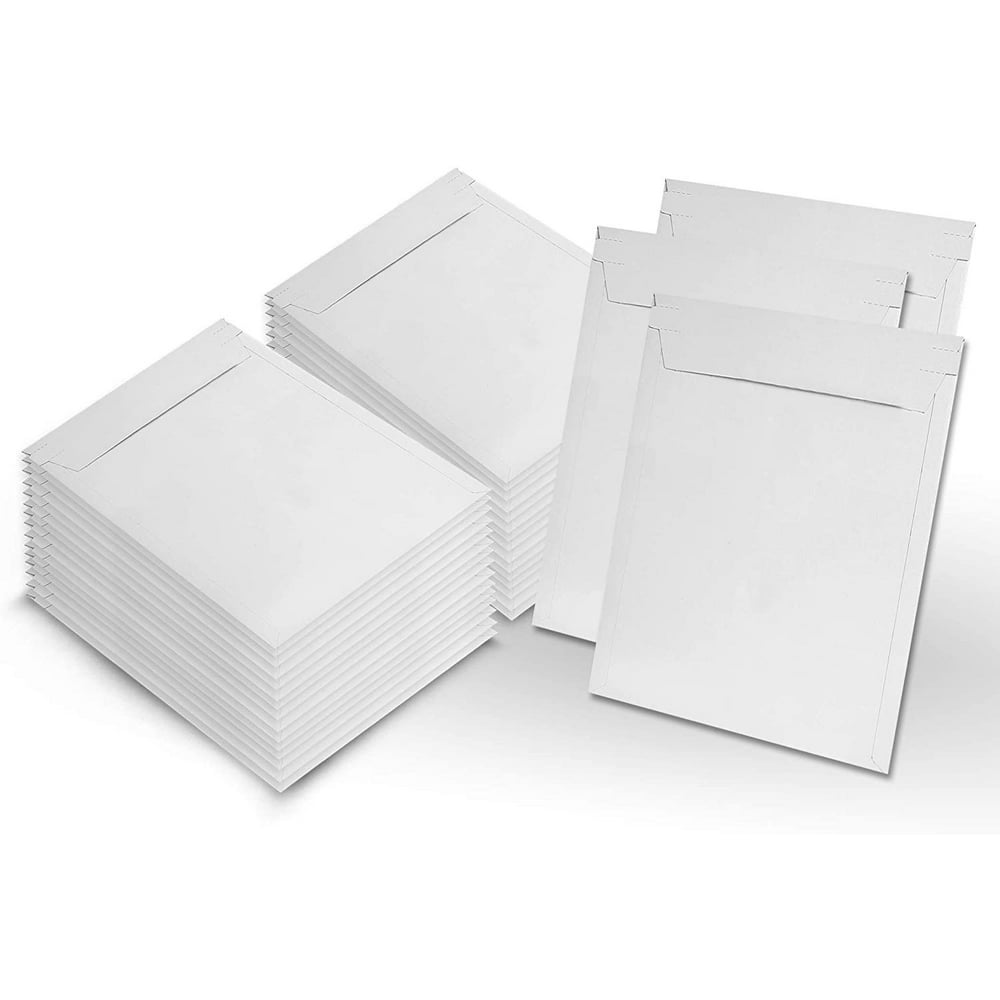 AMZ Supply White Rigid Mailers 9.75x12.25 Paperboard Photo Stay Flat