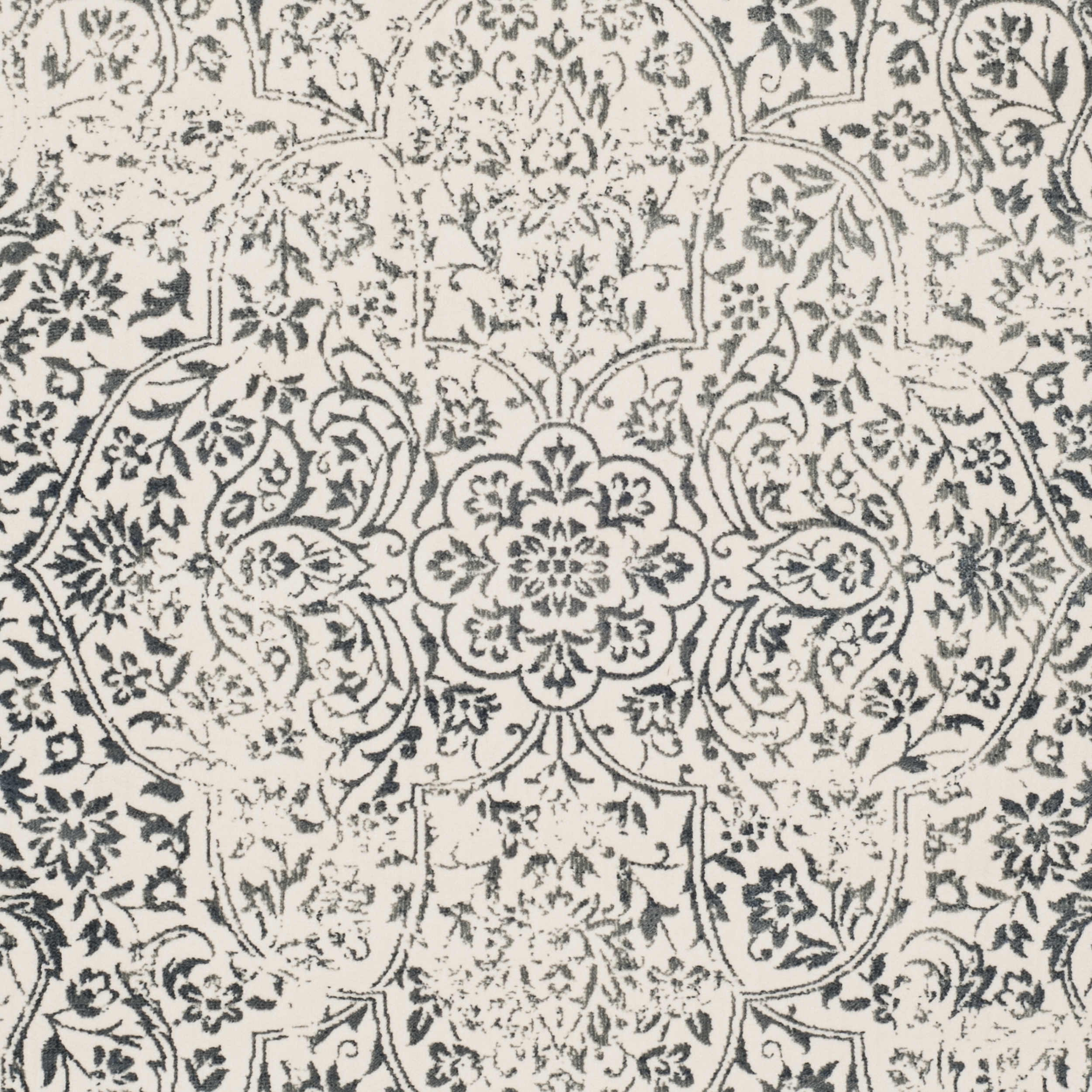 SAFAVIEH Noble Caelestinus Floral Bordered Area Rug, Blue/Ivory, 4' x 5'7"