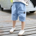 thumbnail image 2 of ZACPNCV Boys Shorts Kids High Waisted Cargo Shorts Summer Casual Shorts with Pockets Light Blue 7-8 Years, 2 of 4