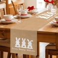 thumbnail image 5 of Bunny Easter Table Runner 48 Inches Long Farmhouse Dress Scarves, Spring Rabbits Rustic Retro Art Dining Tablerunner for Coffee Table/Kitchen Island/Party Décor, 13" x 48", 5 of 8