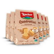 Loacker Quadratini Cappuccino, Non-GMO Cream-Filled Bite-Size Wafer Cookies, 7.76 oz, Pack of 6