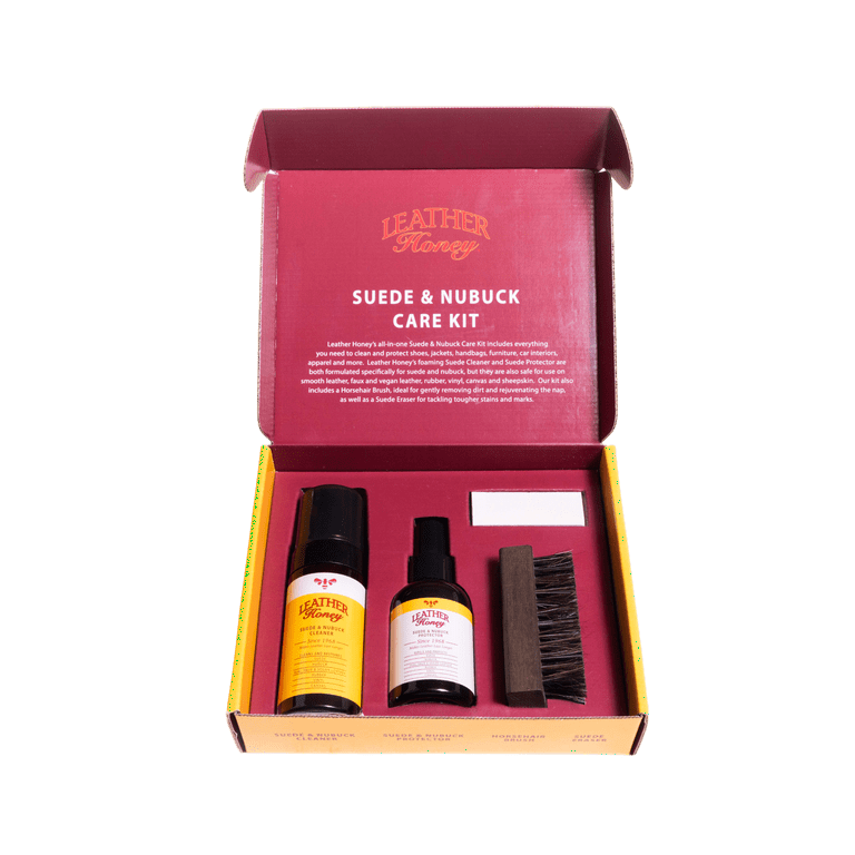 Leather Honey Suede Nubuck Care Kit: Cleaner, Protector, Suede