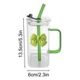 thumbnail image 2 of Cinvoph Water Juise Glasses, Bottle Cups with Lid and Straw, Everyday Drinking Glass, Green, 2 of 6