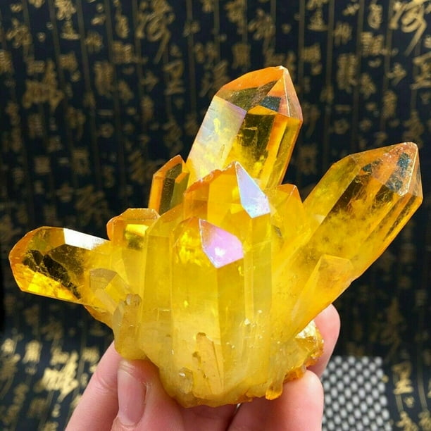 Rare Natural Yellow Crystal Quartz Citrine Cluster Mineral Specimen