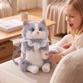 thumbnail image 6 of HAHUT Kawaii Fluffy Kitten Plush Backpack for Women, Stuffed Animals Bag with Adjustable Shoulder for Birthday Travel Daily Use (Gray), 6 of 8