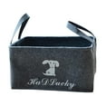 thumbnail image 4 of Caja organizadora de juguetes para mascotas, cesta de fieltro para mascotas con asas, cesta de almacenamiento de fieltro grande plegable, cesta para Gris, 4 of 9