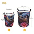 thumbnail image 3 of Sikiie Realistic Flower Turtle Print Round Dirty Clothes Basket, Waterproof Standing Foldable Storage Basket, for Laundry Room, Bedroom, Bathroom Storage-Small, 3 of 6