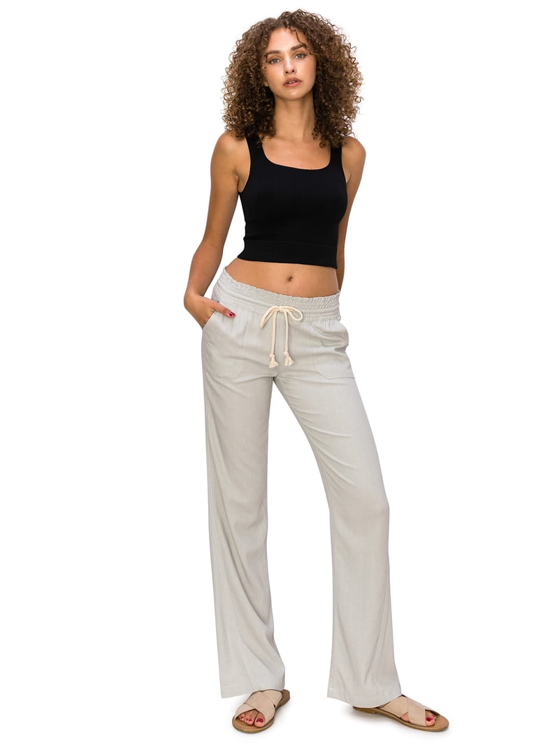 ☆新品未使用☆　 C.E SOLID SEAM CORD BEACH PANTS Cali1850 Women's Linen Pants, Wide Leg, Loose Fit, Pockets, 32