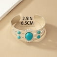 thumbnail image 3 of SUSHANG Turquoise Bracelet Turquoise Cuff Bracelet Blue Stabilized Turquoise & Bracelet Stainless Adjustable Cuff Bracelet | Boho Jewelry for Men & Women, 3 of 7