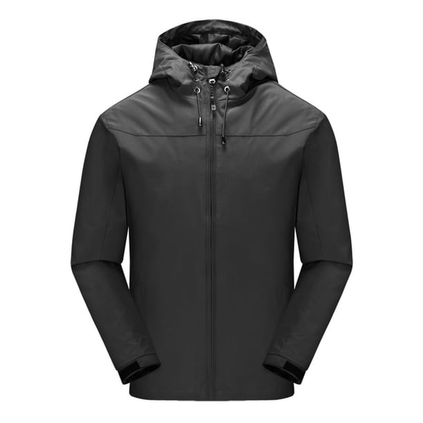 Puntoco Abrigo Fino De Otoño Para Hombre, Resistente Al Viento, De Una Sola Capa, Informal, De Manga Larga, Con Capucha De Color Liso