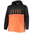 thumbnail image 2 of Men's Black Philadelphia Flyers Big & Tall Anorak Half-Zip Pullover Hoodie, 2 of 3