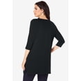 thumbnail image 5 of Roaman's Women's Plus Size Cotton Ultimate Boatneck Tunic With Side Slits, 5 of 6
