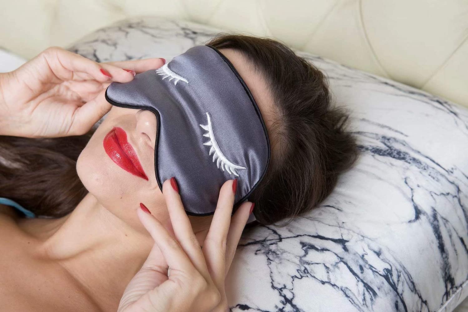 Luxury Gift Set -  Pure  Natural Soft Both Sides Silk Pillowcase 2 Pack for Hair and Skin Hidden Zipper & 1 Pure Silk Eye Mask Gift Box 3 Piece Set Bronze Gold  Size Q015