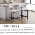 thumbnail image 2 of Cream Fabric Bar Stools Set of 2, Modern Upholstered Counter Height Bar Chairs with Black Metal Legs for Kitchen Island, Dining Room, Home Bar, 2 of 10