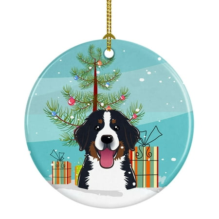 Christmas Tree and Bernese Mountain Dog Ceramic