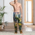thumbnail image 6 of Lsque Cozy Cottage Lakeside Sunset Print Men's Pajama Pants, Lounge Pant - Comfortable Home Wear,Elastic Waistband, Stylish Design-Large, 6 of 9