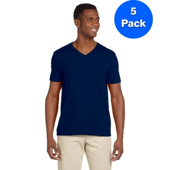 Mens 4.5 oz SoftStyle V-Neck T-Shirt 5 Pack
