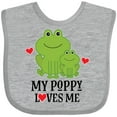 thumbnail image 3 of Inktastic My Poppy Loves Me Grandson Frog Boys Baby Bib, 3 of 4