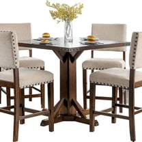 Glenbrook High Top Square Brown Cherry Counter Height Dining Table ...