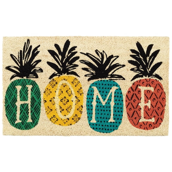 DII Natural Coir Doormat, Home Sweet Home Mat, Pineapple Home, 17x29"