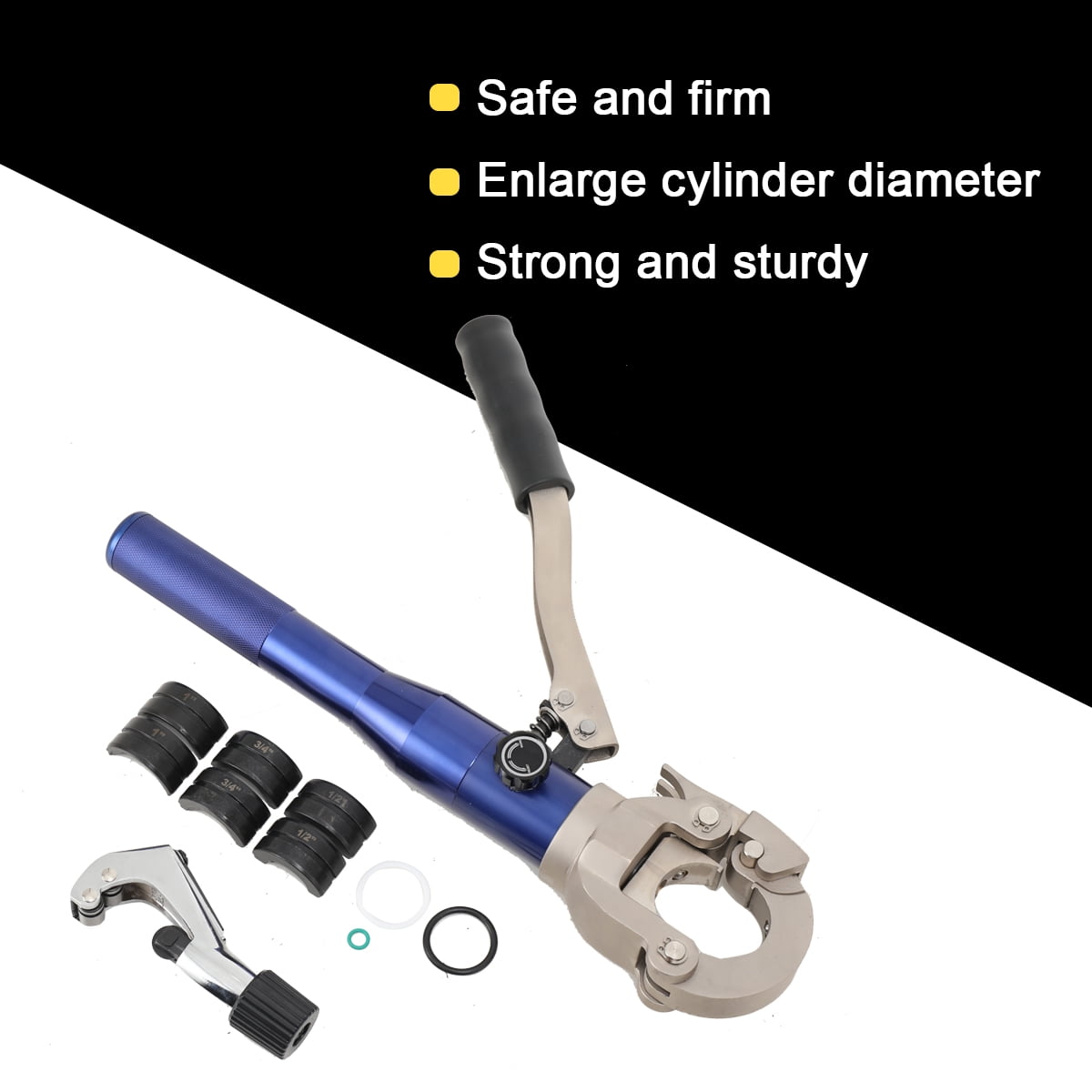 YILIKISS Pro Press Copper Crimper Tool Hydraulic Copper Pipe Crimping Tool with 1/2" 3/4" 1" Jaw for Copper Tubing Propress fittings