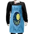 thumbnail image 1 of I Love You Kids Apron, Astronomy Space Map Style Themed Love Words Philosophy Partners Cartoon, Boys Girls Apron Bib with Adjustable Ties for Cooking Baking Painting, Night Blue Yellow, by Ambesonne, 1 of 2