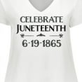 thumbnail image 4 of Inktastic Celebrate Juneteenth Women's Plus Size V-Neck T-Shirt, 4 of 5