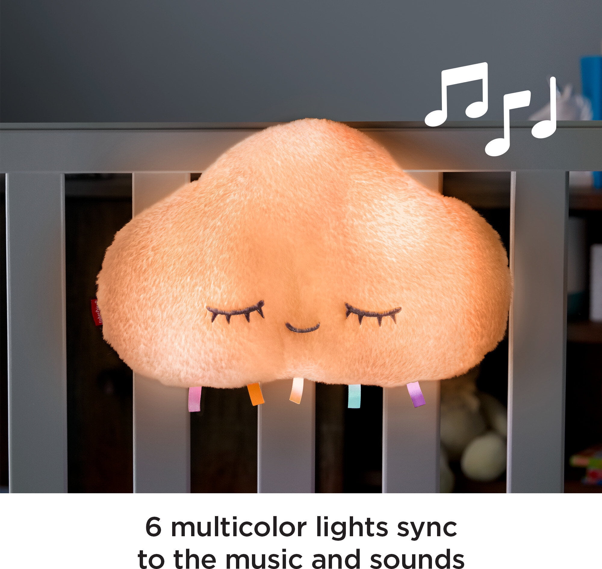 Fisher-Price Twinkle & Cuddle Cloud Baby Sound Machine with Music & Lights, Multicolor, Newborn