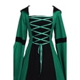 thumbnail image 5 of Women's Dress Retro Style Trumpet Sleeve Long Floor Length Gothic Attire for Special Events and Themed Parties, 5 of 6
