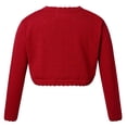 thumbnail image 2 of Eandarui Kids Girls Knitted Sweater Cropped Coat Long Sleeve Single Button Closure Dressy Cardigan Red 100, 2 of 7