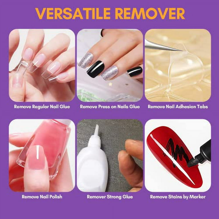 SULLMAR 10ml Nail Debonder Kit 0.35fl.oz Glue Off Nail Glue Remover Nail  System Quickly Remove Nail Gel Nail Glue for Nails,Cuticle Oil Repair Nails