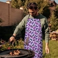 thumbnail image 4 of Purple Butterfly Pattern Apron-Garden Aprons for Women with Pockets-Cotton Linen Waterproof Kitchen Cooking Gardening Aprons Adjustable for Kitchen,Cooking,BBQ and Salon 33x27 Inch, 4 of 7
