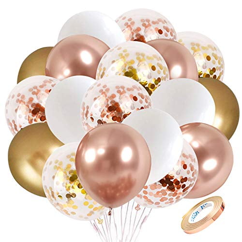Pack of 3 Plastic Party Balloon Rose Gold 22" Gems Balloon 