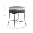 thumbnail image 3 of Hillsdale Roma Diamond Glam Fabric Upholstered Backless Vanity Stool in Chrome, 3 of 12