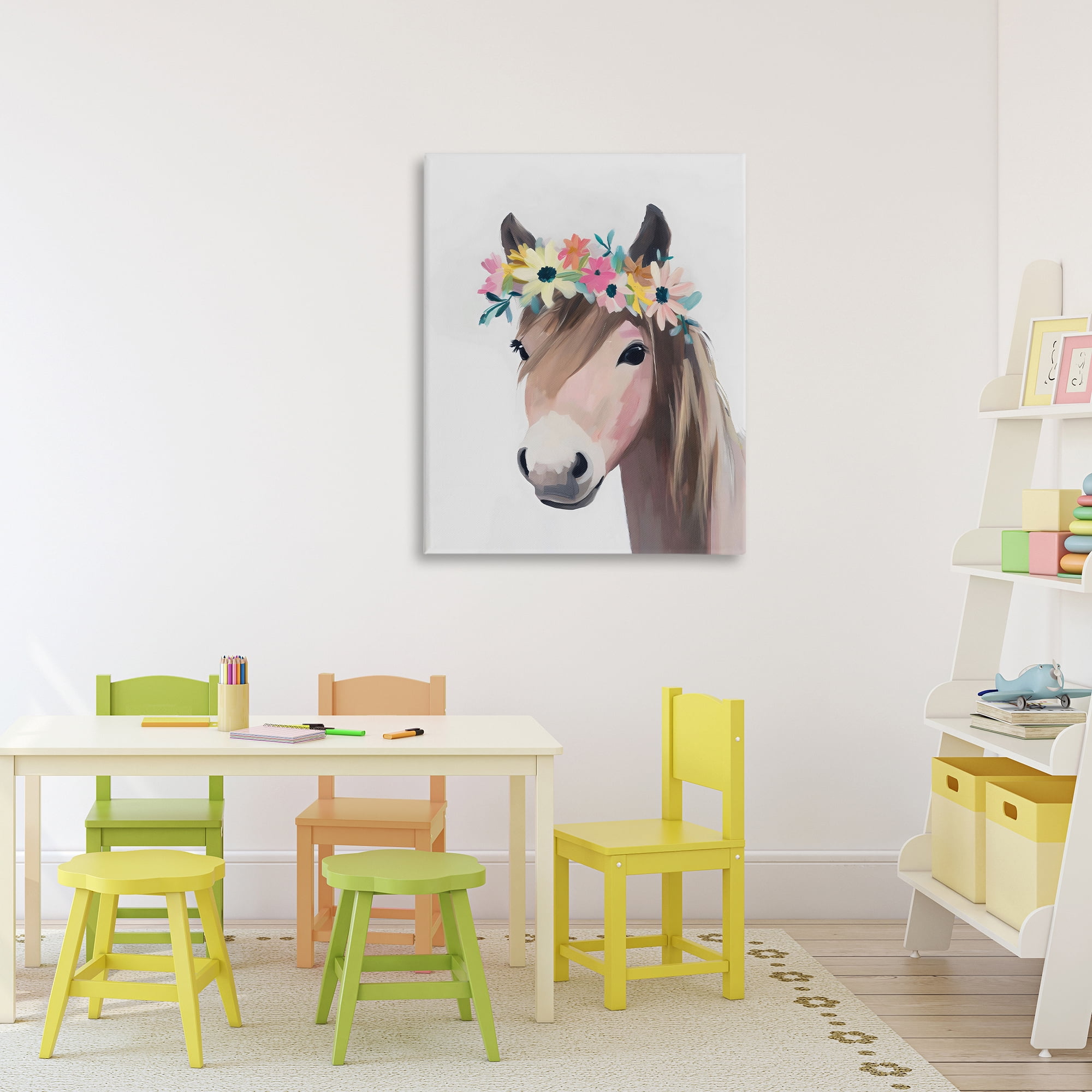 Stupell Industries Flower Crown Horse Canvas Wall Art, design by The Prints Vibe