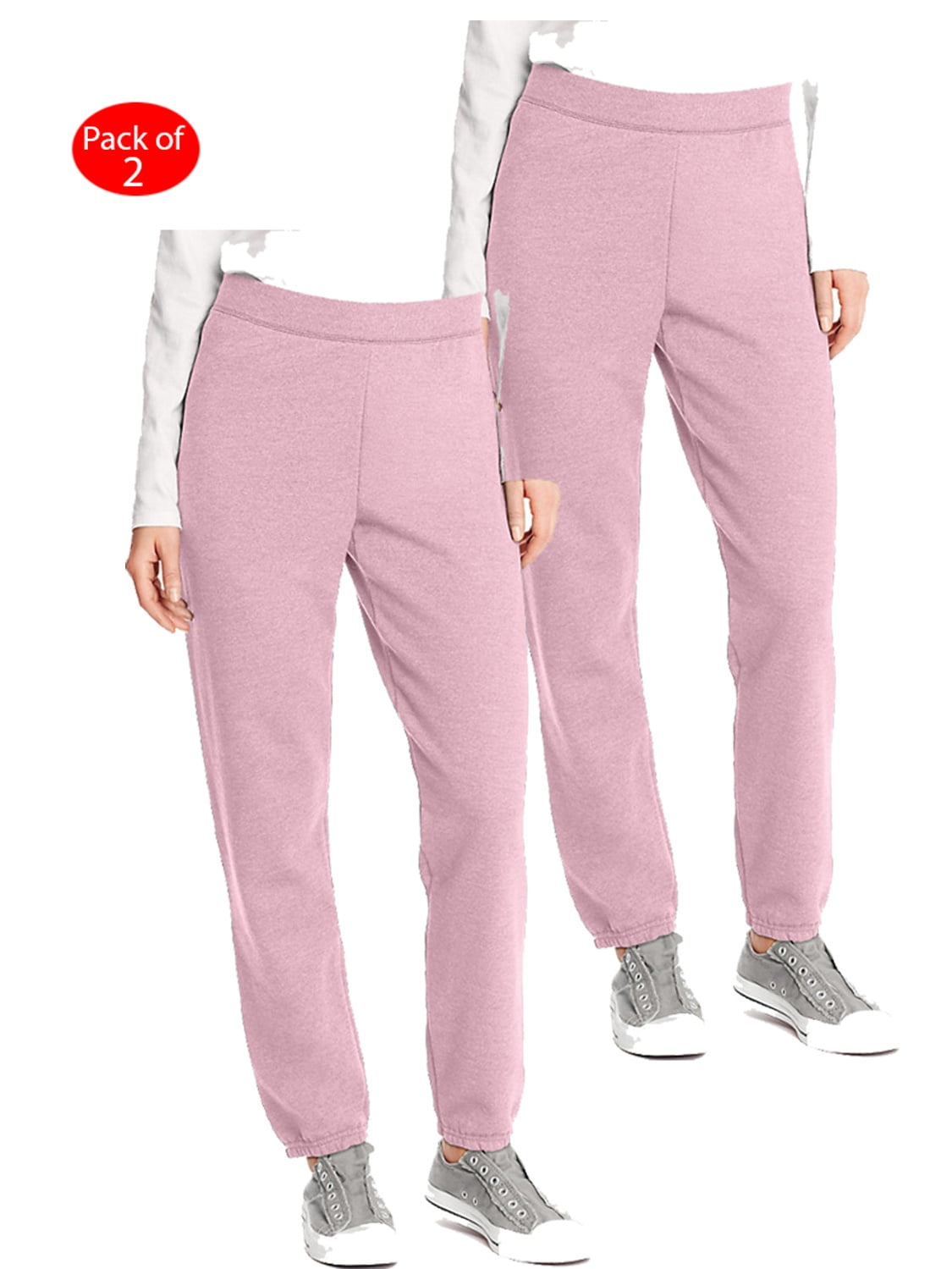 Hanes - Hanes ComfortSoft; Eco Smart; Women's Cinch Leg Sweatpants, Color: Pale Pink, Size: S